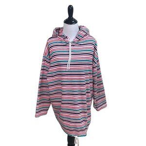 Pacer Vintage 1990’s Men’s L Large Hoodie Sweater Striped Fleece Lined Soft